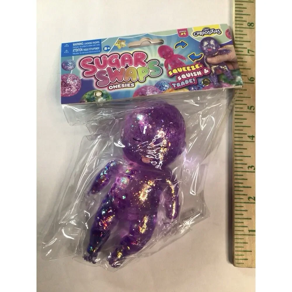 Orb Curiosities Sugar Swaps Squishy Squeeze Toy Purple Viral Glitter Baby